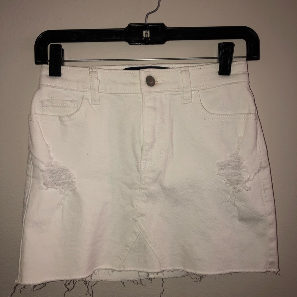 WHITE JEAN SKIRT